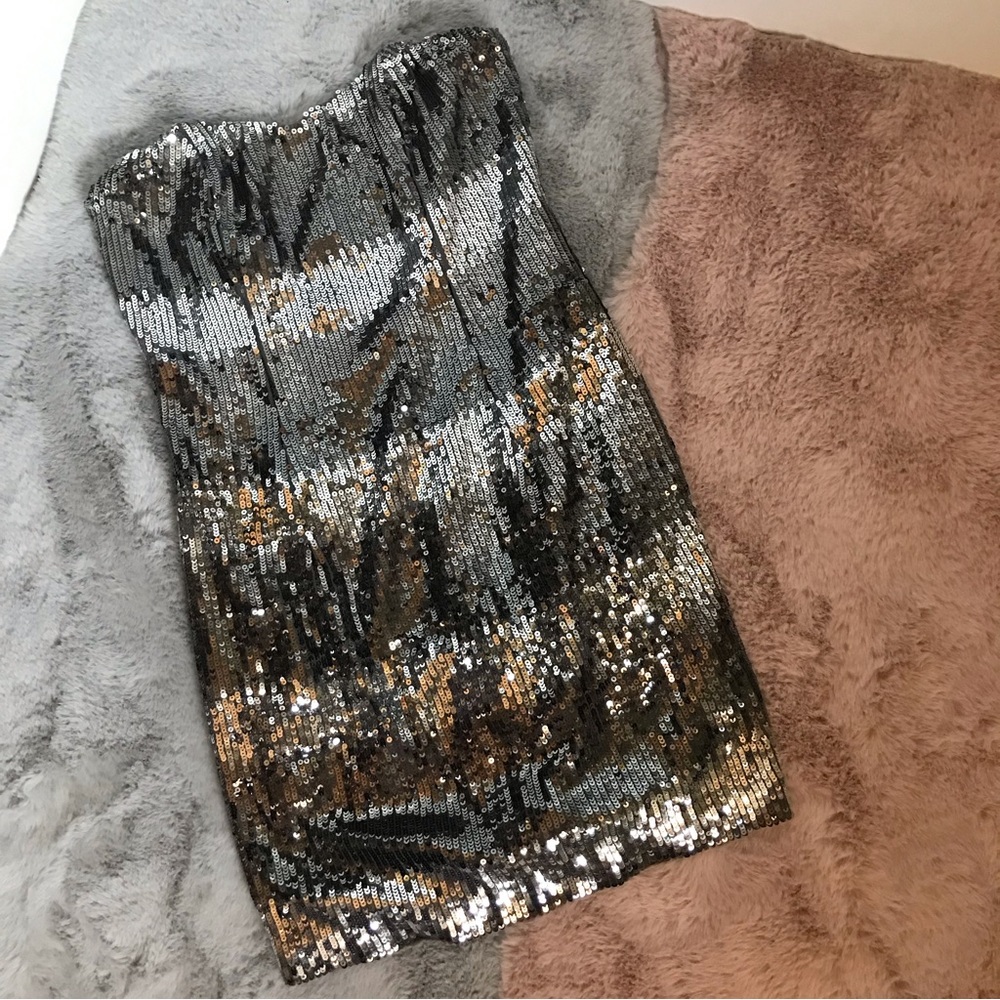 A.b.s strapless full sequin dress